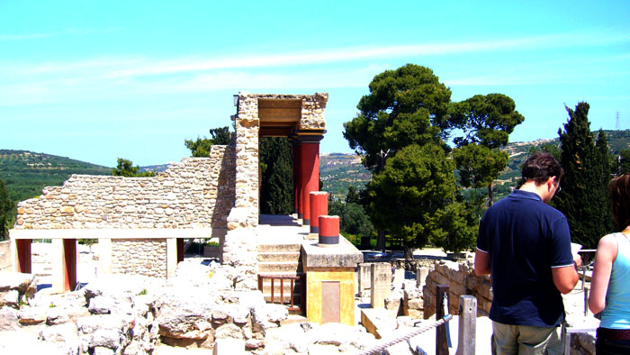 Wandern Kreta Knossos rote Säulen