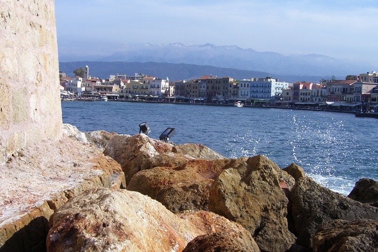 Wandern Westkreta II 07 Busfahrt nach Chania Blick auf Frangokastello